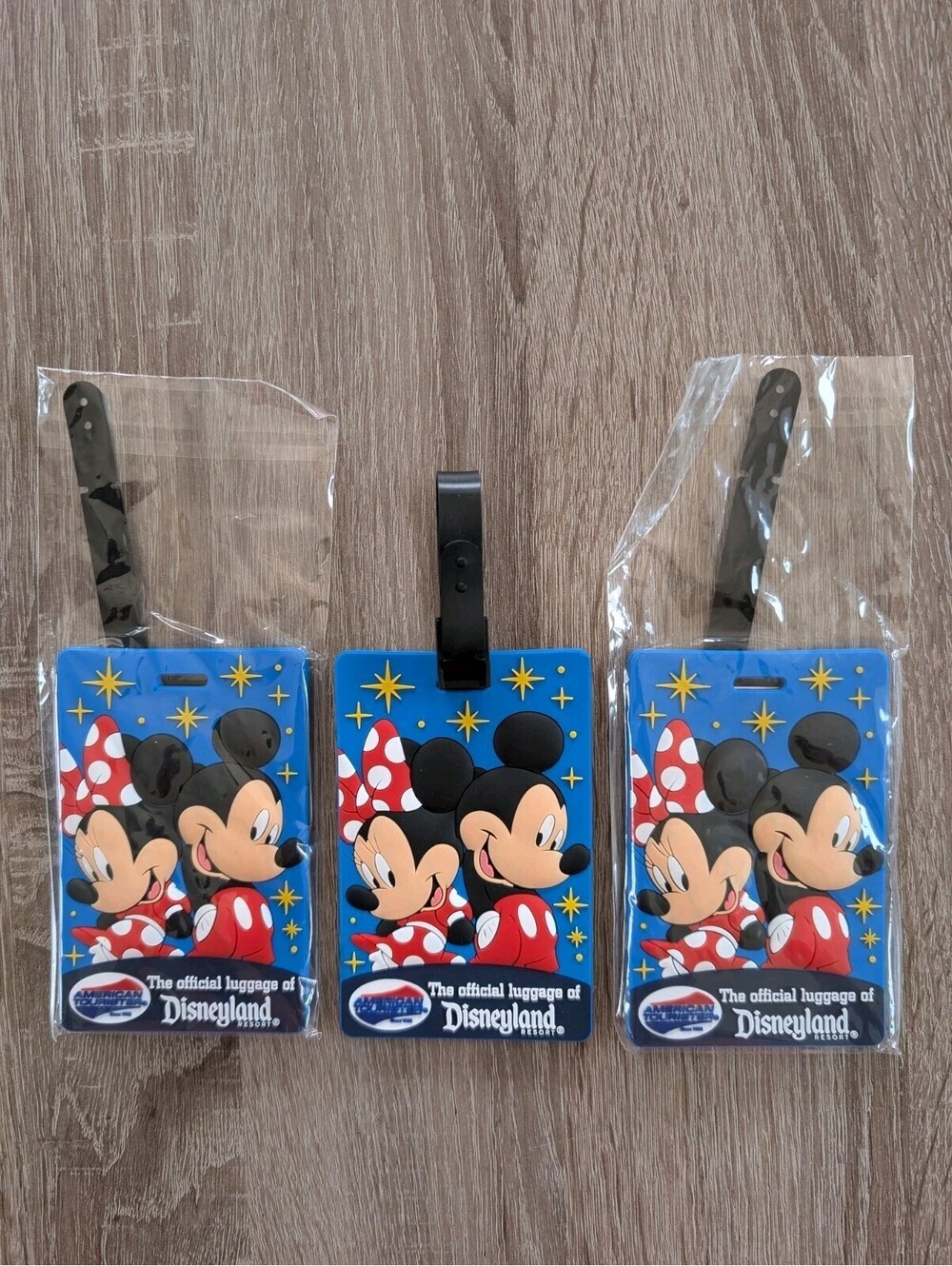 NEW American Tourister Disneyland Mickey & Minnie Mouse Luggage Tags Set Of 3